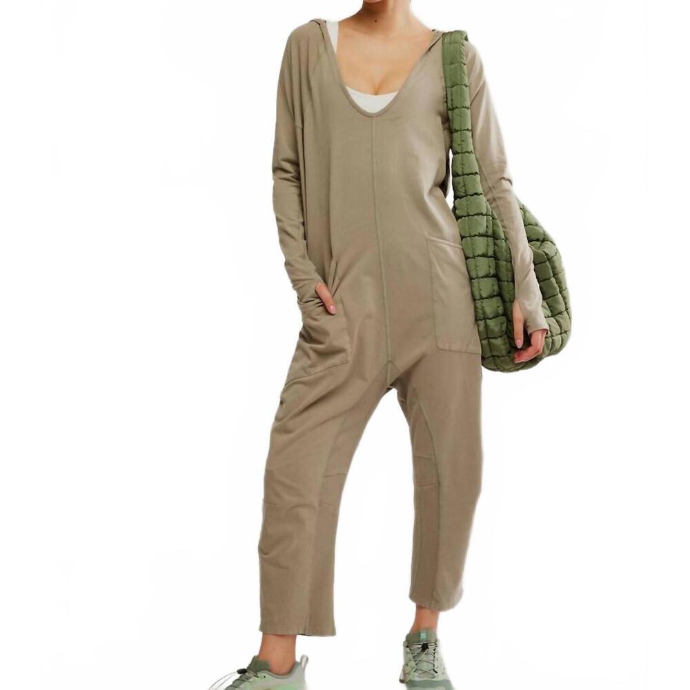 NEW FREE PEOPLE hot shot long sleeve onesie in sage stone
